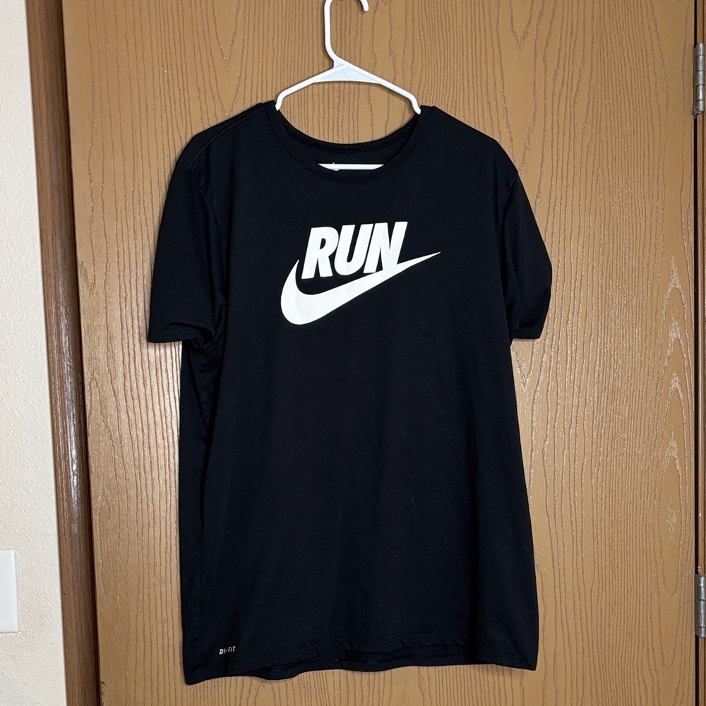 Nike Black Short Sleeve Tee with White Logo